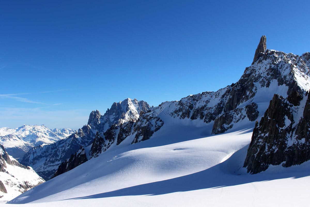 Traversata del Monte Bianco, Vallèe Blanche con gli sci